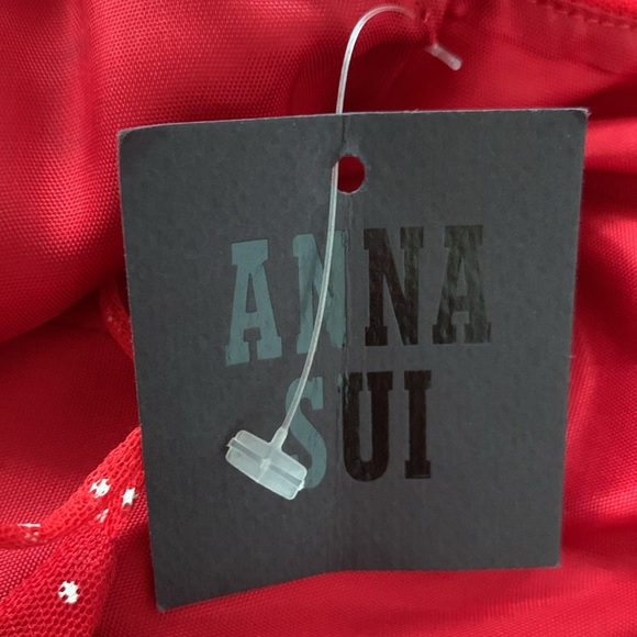 NWT Anna Sui Polka Dot red dress spaghetti strap size 8 medium small 6 - Picture 12 of 14